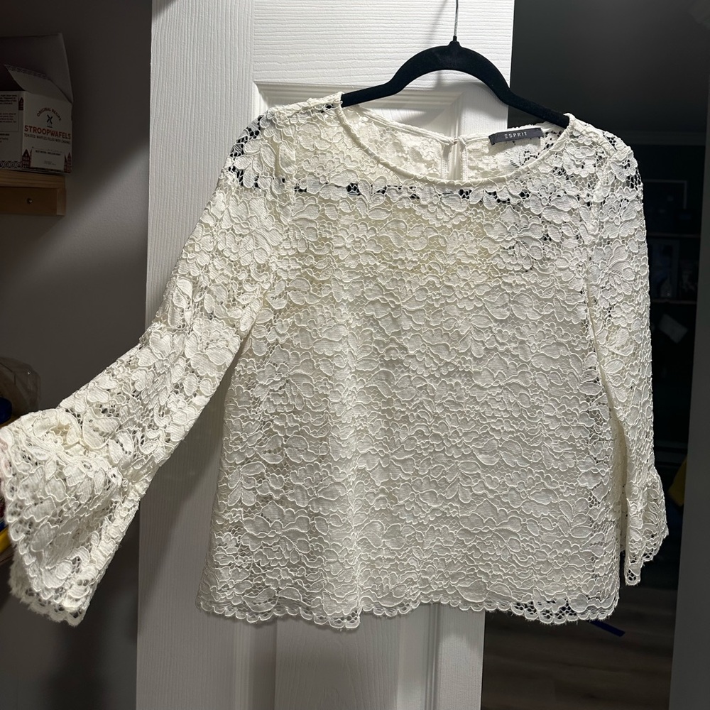 Esprit Cream White Lace Blouse
